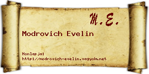 Modrovich Evelin névjegykártya